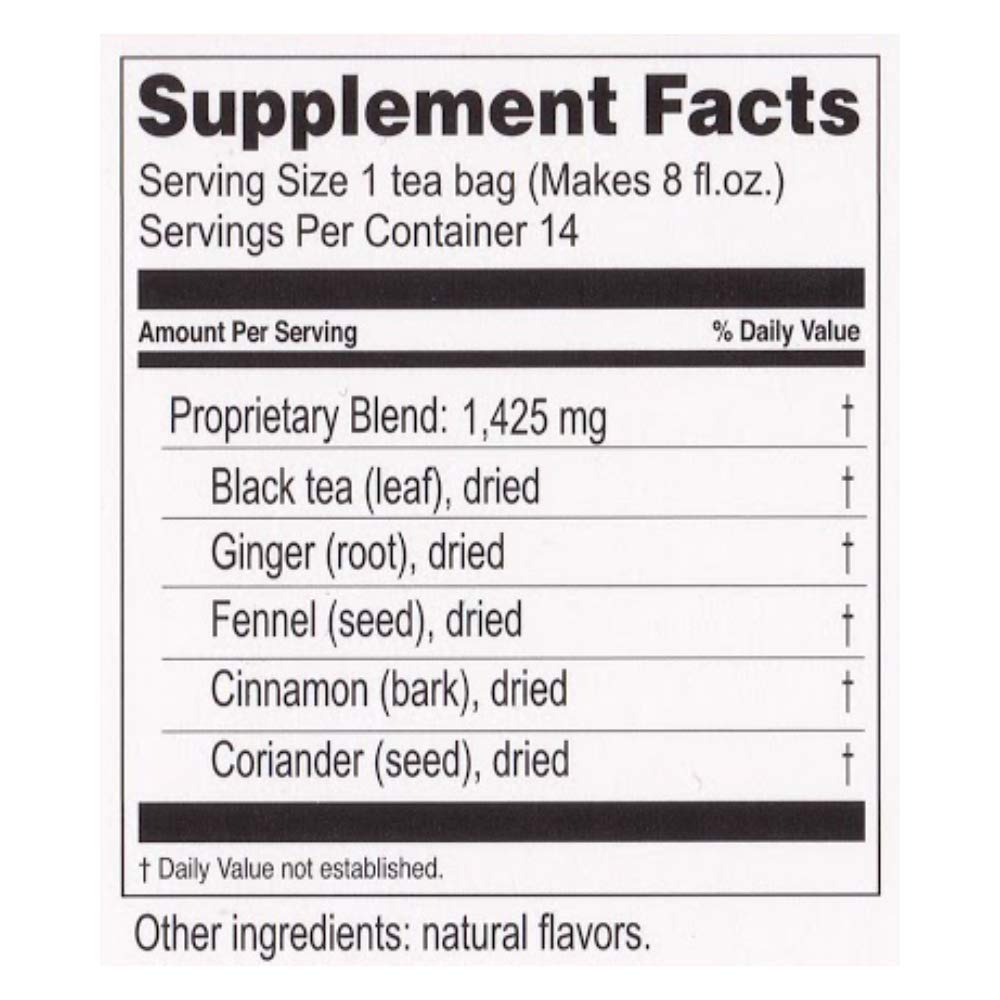 Hyleys Detox Tea for Cleanse β Black Tea with Ginger Honey & Cinnamon β 25 Tea Bags (1 Pack) β Supports Digestion Detox & Bloating Relief