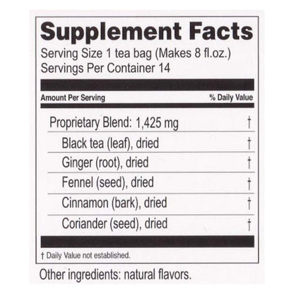 Hyleys Detox Tea for Cleanse – Black Tea with Ginger Honey & Cinnamon – 25 Tea Bags (1 Pack) – Supports Digestion Detox & Bloating Relief